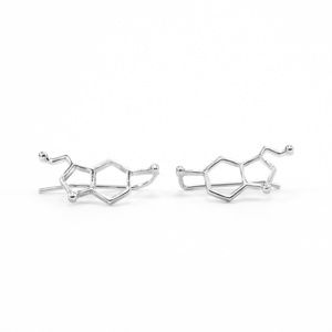 Silver Serotonin Ear Climber Earrings Crawlers